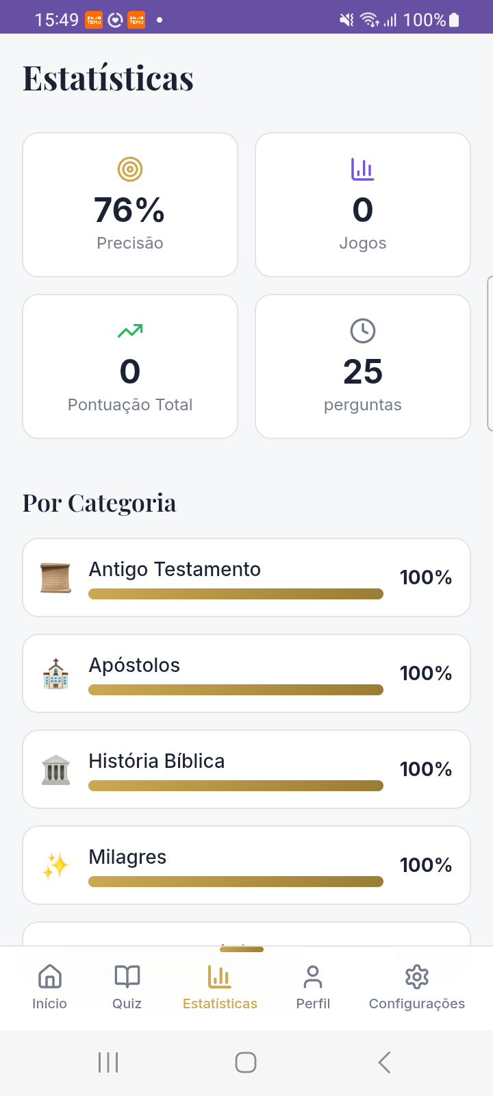 Estatísticas do jogador